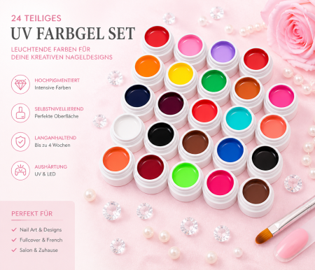 Set de 24 geles de color UV